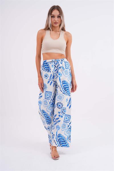 Kadın keten görünümlü pantolon-bgp69 - Charamela