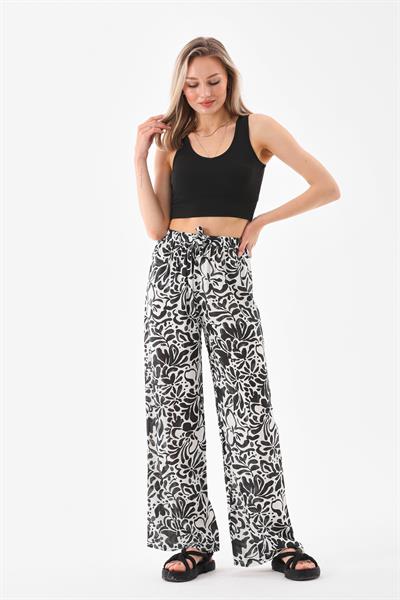 Kadın rahat kalıp palazzo pantolon - Charamela