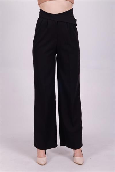 Kadın standart fit bol paça pantolon - Charamela