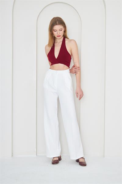 Kadın standart fit geniş paça pantolon - Charamela
