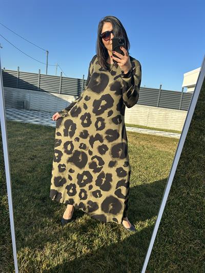 Kadın uzun örme büyük beden elbise-bge68 - Charamela