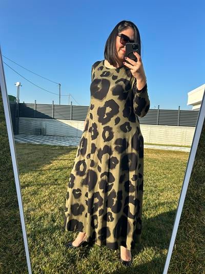 Kadın uzun örme büyük beden elbise-bge68 - Charamela