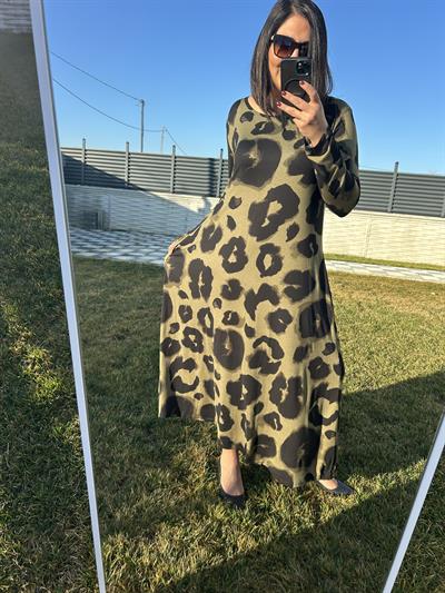 Kadın uzun örme büyük beden elbise-bge68 - Charamela