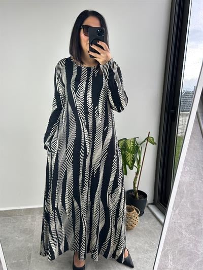 Kadın uzun örme büyük beden elbise-bge69 - Charamela