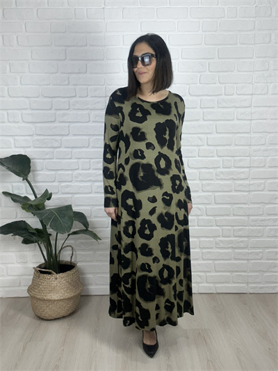 Kadın uzun örme büyük beden elbise-bge68 - Charamela