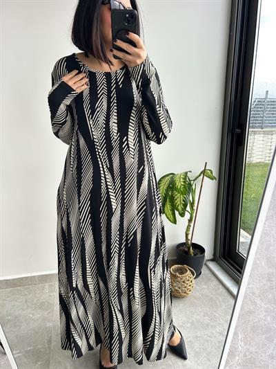 Kadın uzun örme büyük beden elbise-bge69 - Charamela