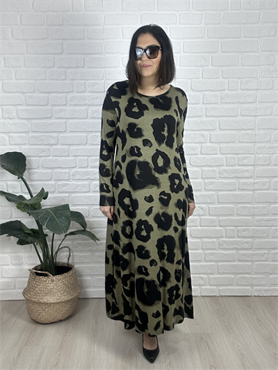 Kadın uzun örme büyük beden elbise-bge68 - Charamela