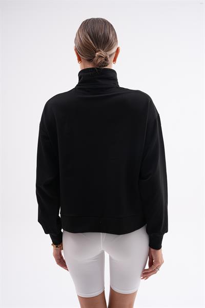 Kadın yarım fermuarlı sweatshirt-bgs20 - Charamela