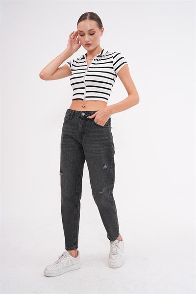 Kadın yıkamalı denim pantolon-bgp71 - Charamela