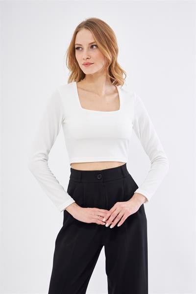 Kare yaka kaşkorse bluz - Charamela