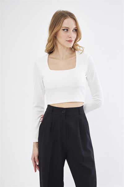 Kare yaka kaşkorse bluz - Charamela