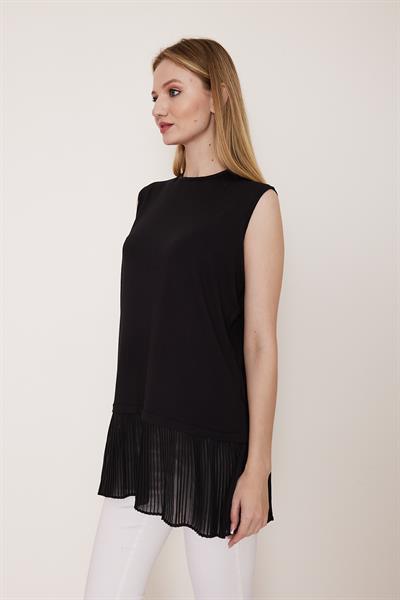 Kolsuz siyah i̇çlik tunik - Charamela