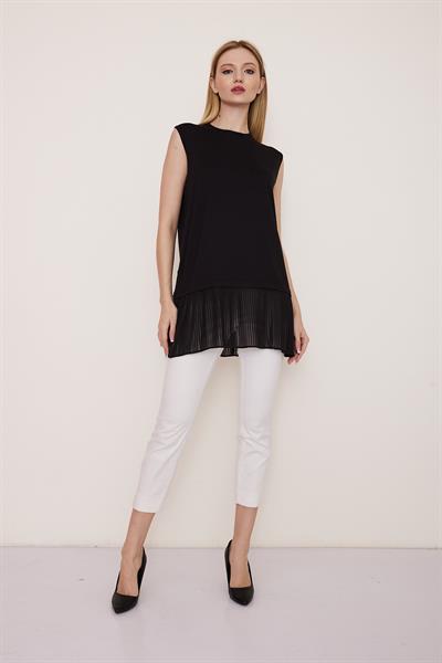 Kolsuz siyah i̇çlik tunik - Charamela