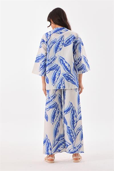 Mavi beyaz kimono takım - Charamela