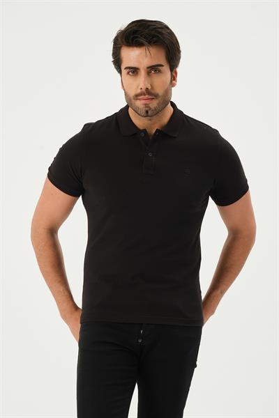 Polo yaka kısa kollu pike erkek t-shirt - Charamela