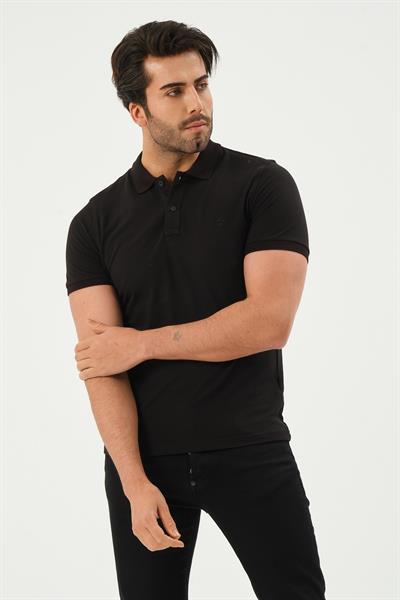 Polo yaka kısa kollu pike erkek t-shirt - Charamela