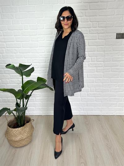 Sıyah Beyaz Vıskon Ceket-Hırka-bgc05 - Charamela