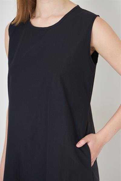 Siyah poplin elbise - Charamela