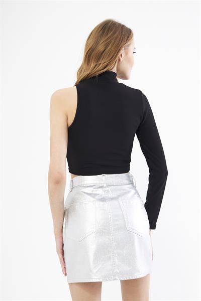 Tek omuz kadın bluz m - Charamela