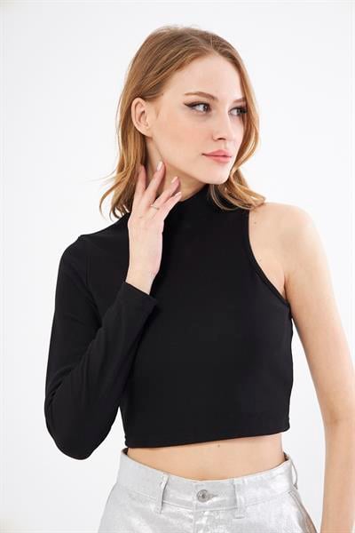 Tek omuz kadın bluz m - Charamela