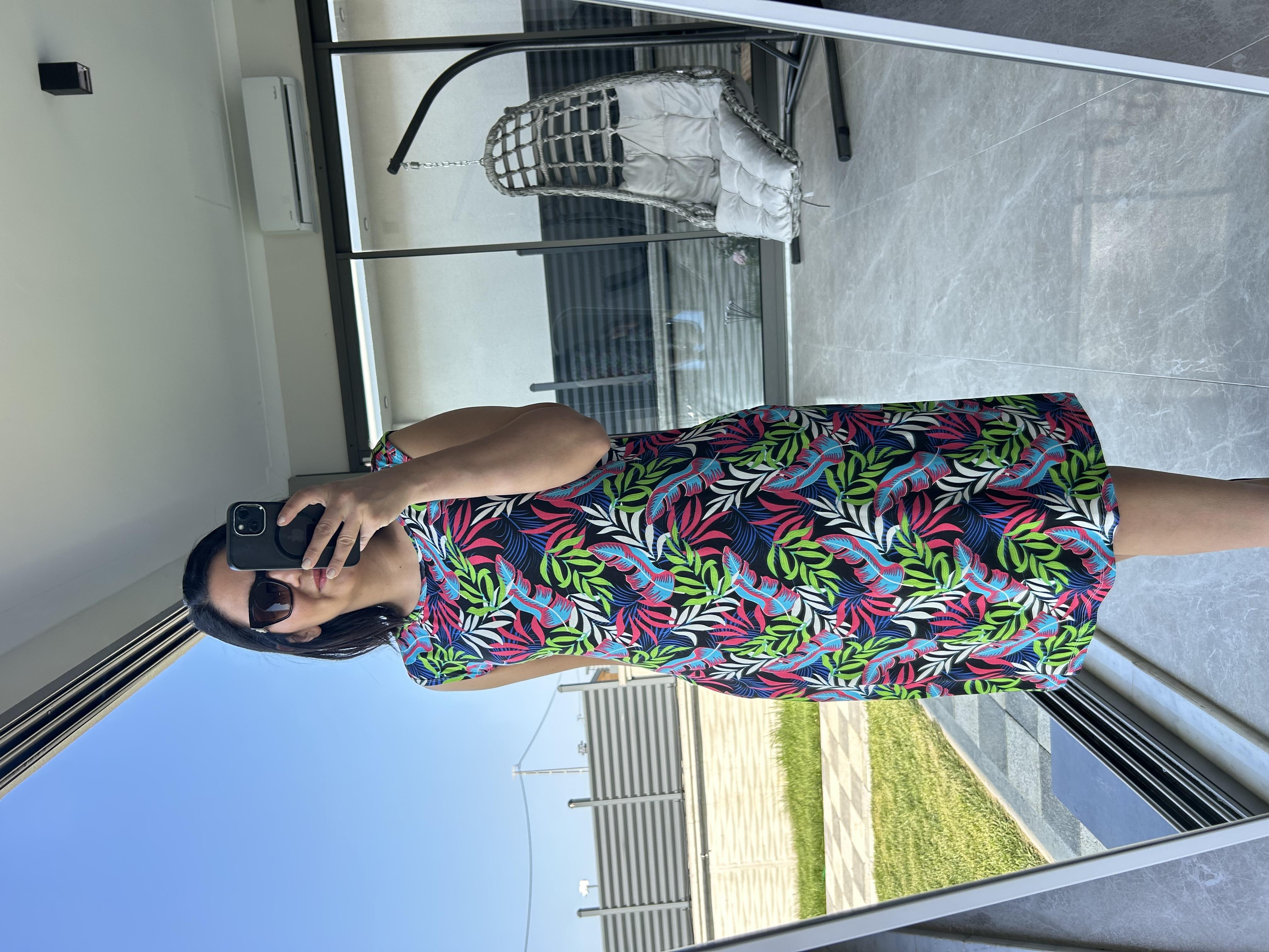 Kadın Büyük Beden Kolsuz Örme Viskon Elbise - bge103