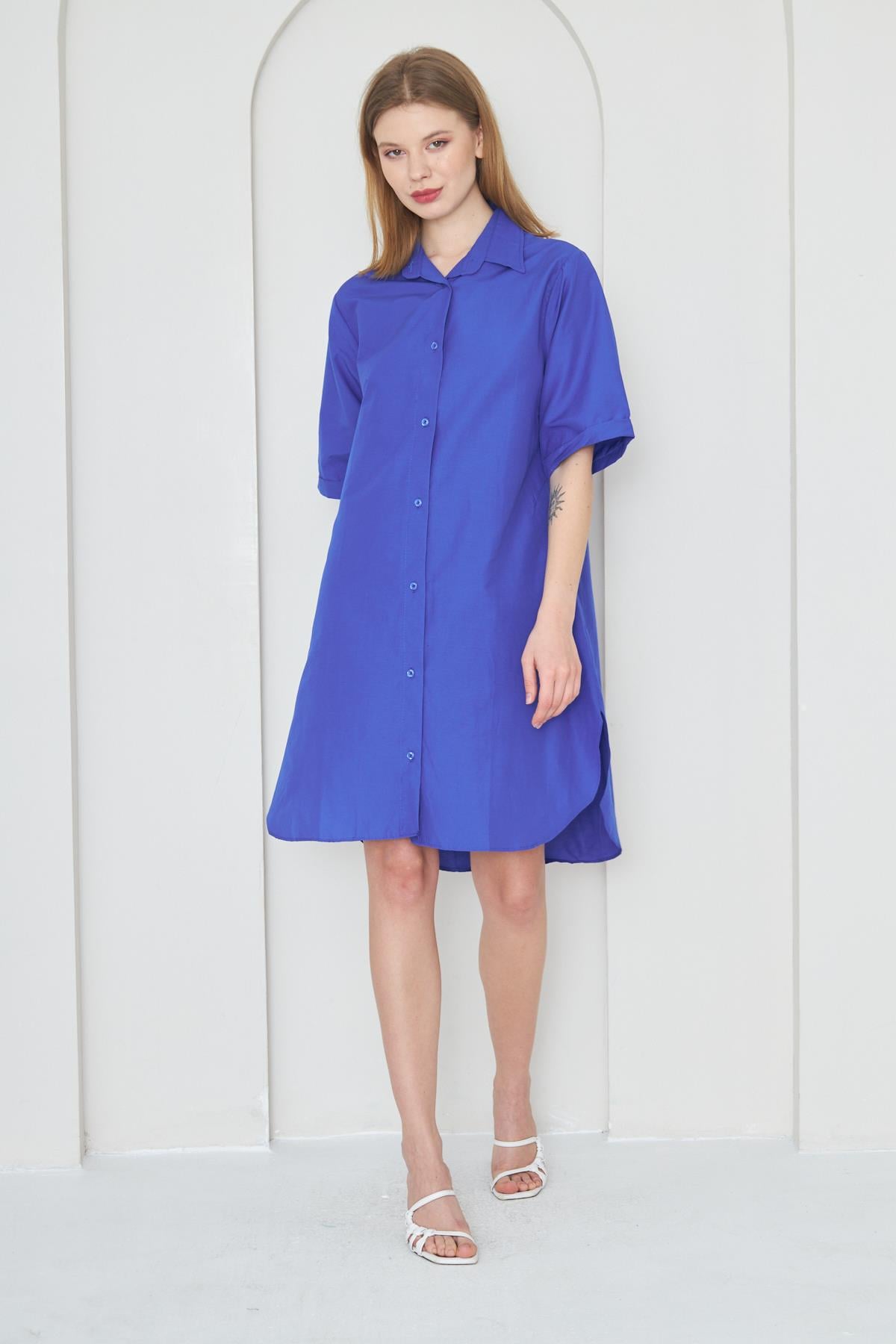 SAKS GÖMLEK ELBİSE