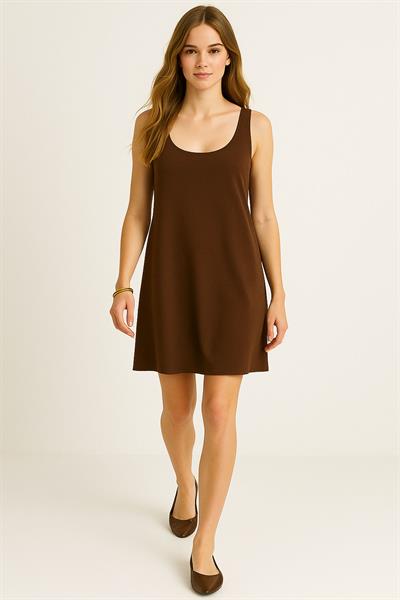 A Kesim Pamuklu Kalın Askılı Atlet Elbise