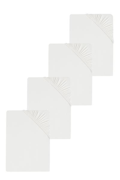 4 Adet Battal Boy Düz Pamuklu Çift Kişilik 200 x 200 cm Lastikli Penye Çarşaf