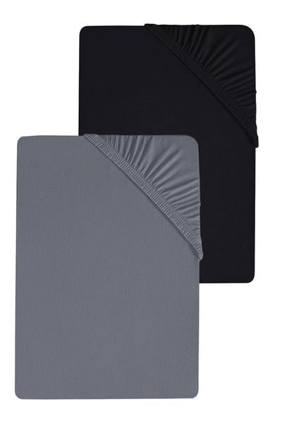 2 Adet Battal Boy Düz Pamuklu Çift Kişilik 200 x 200 cm Lastikli Penye Çarşaf