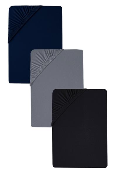 3 Adet Battal Boy Düz Pamuklu Çift Kişilik 200 x 200 cm Lastikli Penye Çarşaf