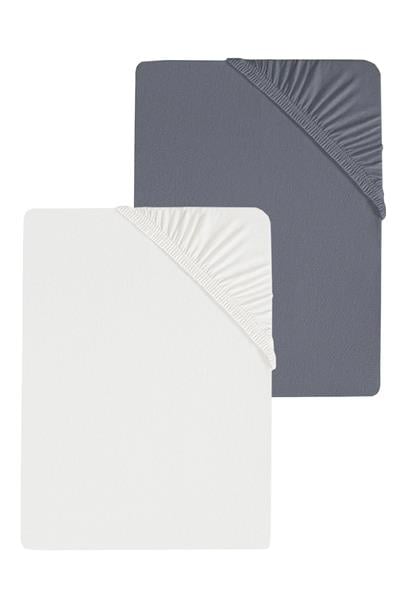 2 Adet Battal Boy Düz Pamuklu Çift Kişilik 200 x 200 cm Lastikli Penye Çarşaf