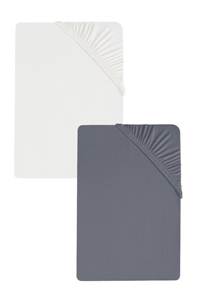 2 Adet Düz Pamuklu Tek Kişilik 120 x 200 x 30 cm Lastikli Penye Çarşaf