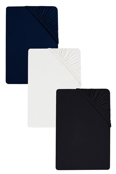 3 Adet Düz Pamuklu Tek Kişilik 120 x 200 x 30 cm Lastikli Penye Çarşaf