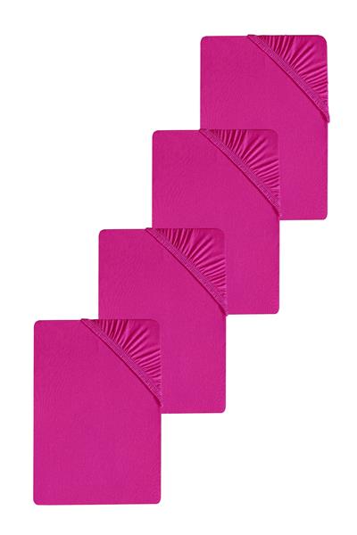 4 Adet Düz Pamuklu Tek Kişilik 120 x 200 x 30 cm Lastikli Penye Çarşaf