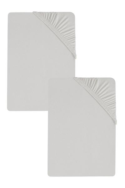 2 Adet Düz Pamuklu Tek Kişilik 120 x 200 x 30 cm Lastikli Penye Çarşaf