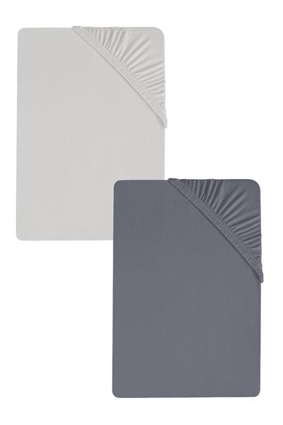 2 Adet Düz Pamuklu Tek Kişilik 120 x 200 x 30 cm Lastikli Penye Çarşaf