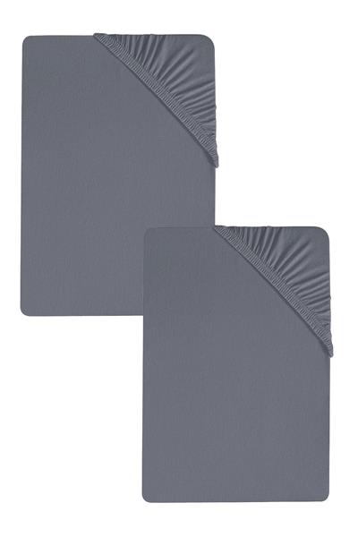 2 Adet Düz Pamuklu Tek Kişilik 120 x 200 x 30 cm Lastikli Penye Çarşaf