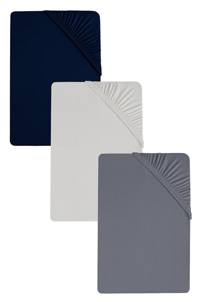 3 Adet Düz Pamuklu Tek Kişilik 120 x 200 x 30 cm Lastikli Penye Çarşaf