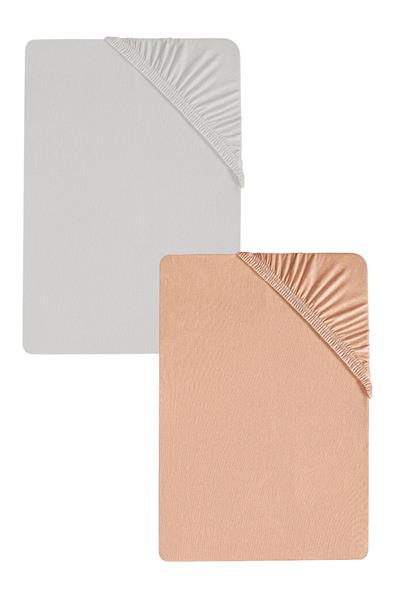 2 Adet Düz Pamuklu Tek Kişilik 120 x 200 x 30 cm Lastikli Penye Çarşaf