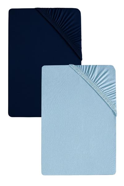 2 Adet Düz Pamuklu Tek Kişilik 120 x 200 x 30 cm Lastikli Penye Çarşaf