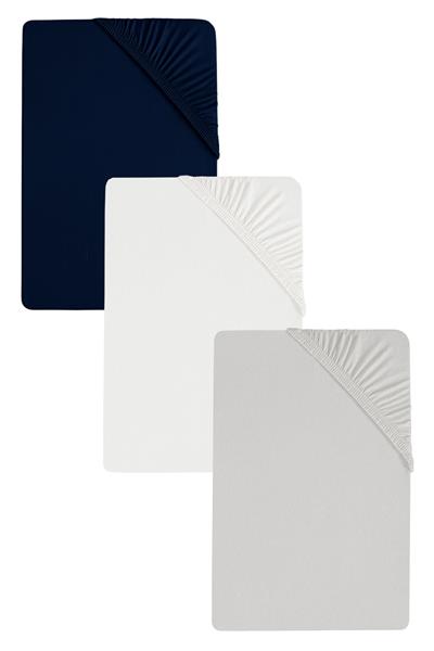 3 Adet Düz Pamuklu Tek Kişilik 120 x 200 x 30 cm Lastikli Penye Çarşaf