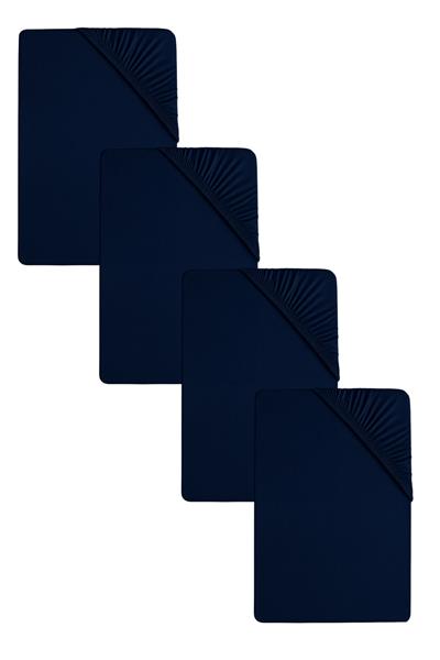 4 Adet Düz Pamuklu Tek Kişilik 120 x 200 x 30 cm Lastikli Penye Çarşaf