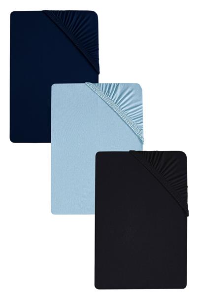 3 Adet Düz Pamuklu Tek Kişilik 120 x 200 x 30 cm Lastikli Penye Çarşaf