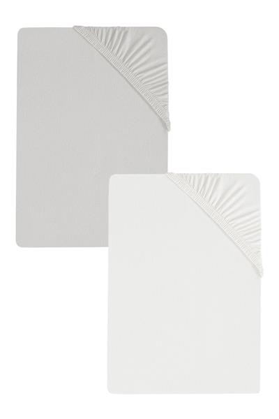 2 Adet Düz Pamuklu Tek Kişilik 120 x 200 x 30 cm Lastikli Penye Çarşaf