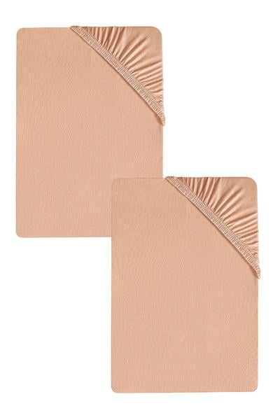 2 Adet Düz Pamuklu Tek Kişilik 120 x 200 x 30 cm Lastikli Penye Çarşaf