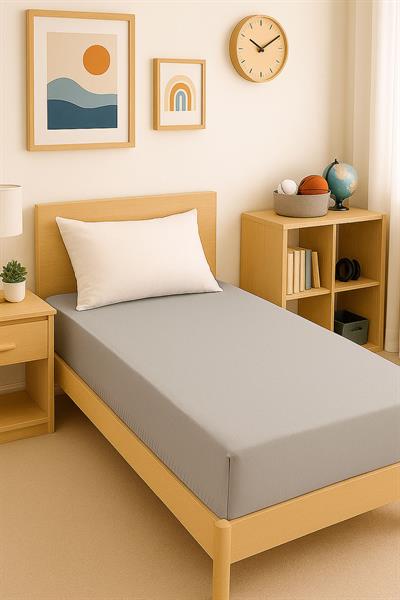 150 x 200 Cm Düz Pamuklu Tek Kişilik Lastikli Fitted Penye Çarşaf