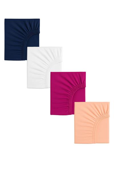 4 Adet 50 x 90 + 10 cm Anne Yanı Lastikli Penye Kumaş Bebek Çarşafı