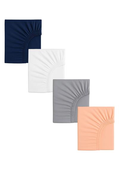 4 Adet 50 x 90 + 10 cm Anne Yanı Lastikli Penye Kumaş Bebek Çarşafı