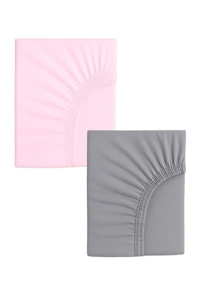 2 Adet Pamuklu ve Lastikli 60 x 120 x 15 cm Penye Bebek Çarşaf