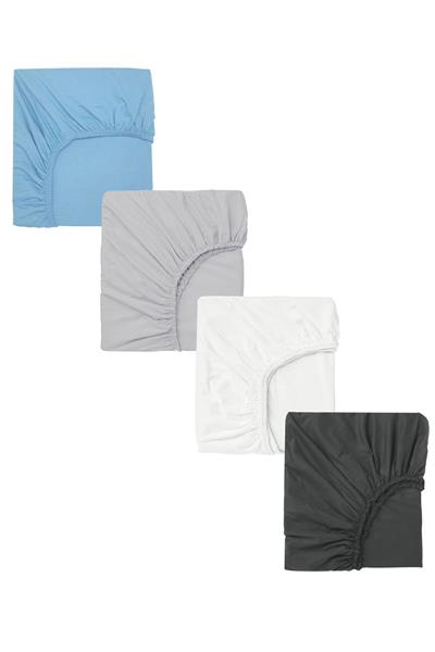 4 Adet Pamuklu ve Lastikli 60 x 120 x 15 cm Penye Bebek Çarşaf